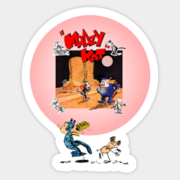 Krazy Kat - Comics in the Newspapers Sticker by enyeniarts